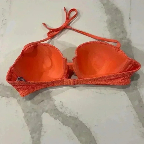 Aerie Audrey Padded Push Up Underwire Bandeau Swim Bikini Top Crochet Womens 36C - Picture 3 of 6